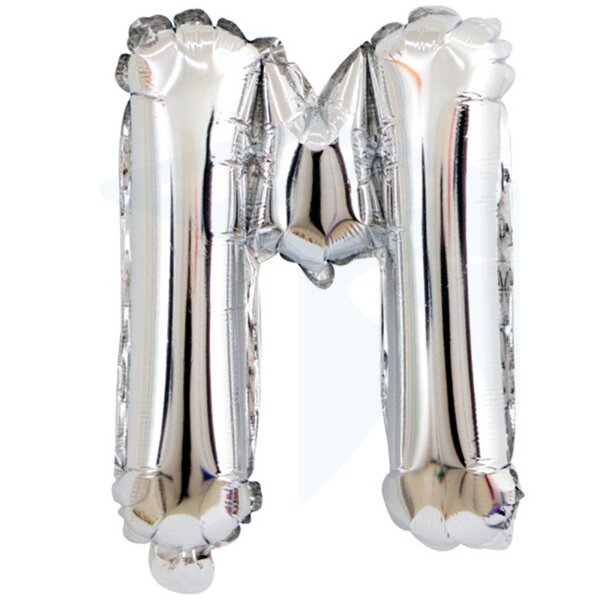 Party Ballon Buchstabe M in Silber 40cm