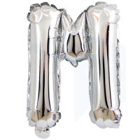 Party Ballon Buchstabe M in Silber 40cm