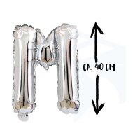 Party Ballon Buchstabe M in Silber 40cm